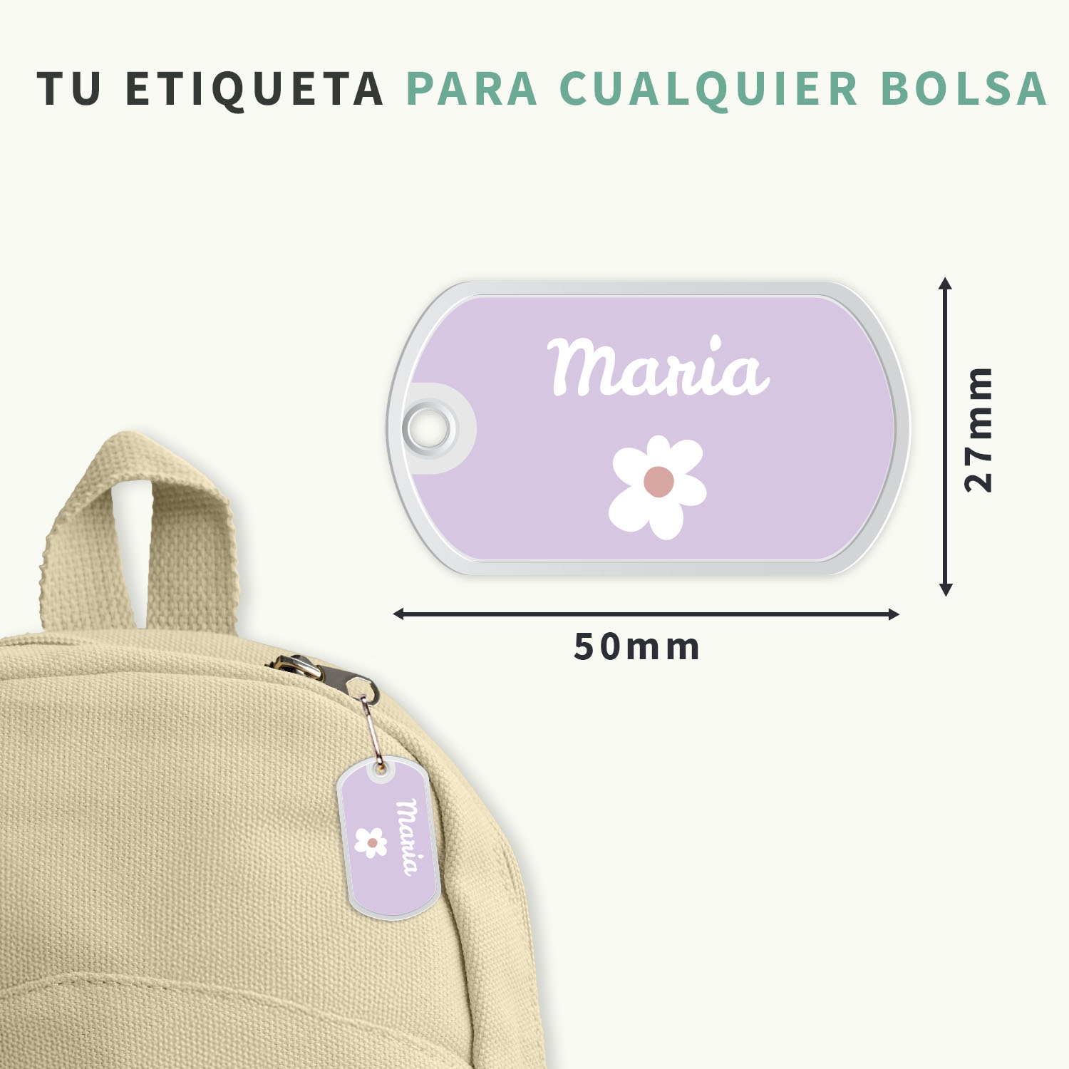 Etiqueta para mochila