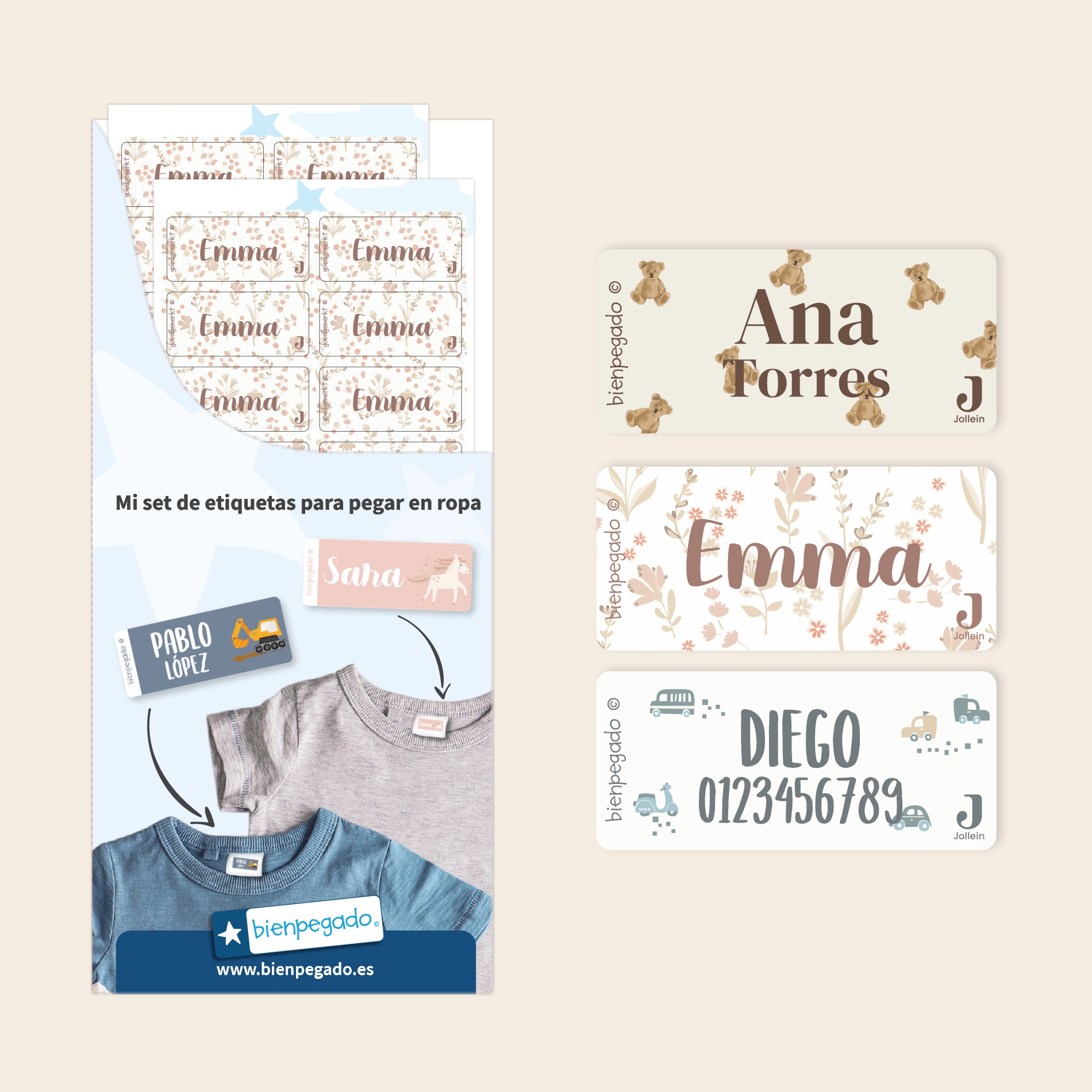 Etiquetas para ropa Jollein