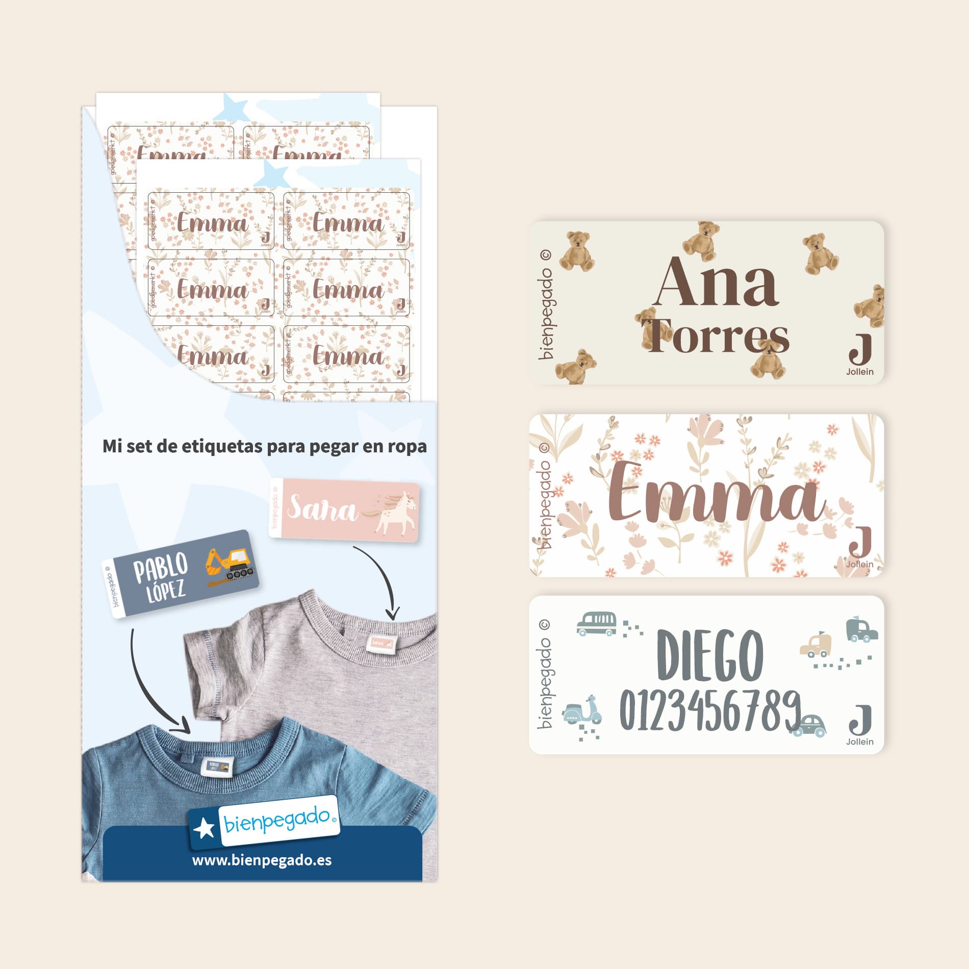Etiquetas para ropa Jollein