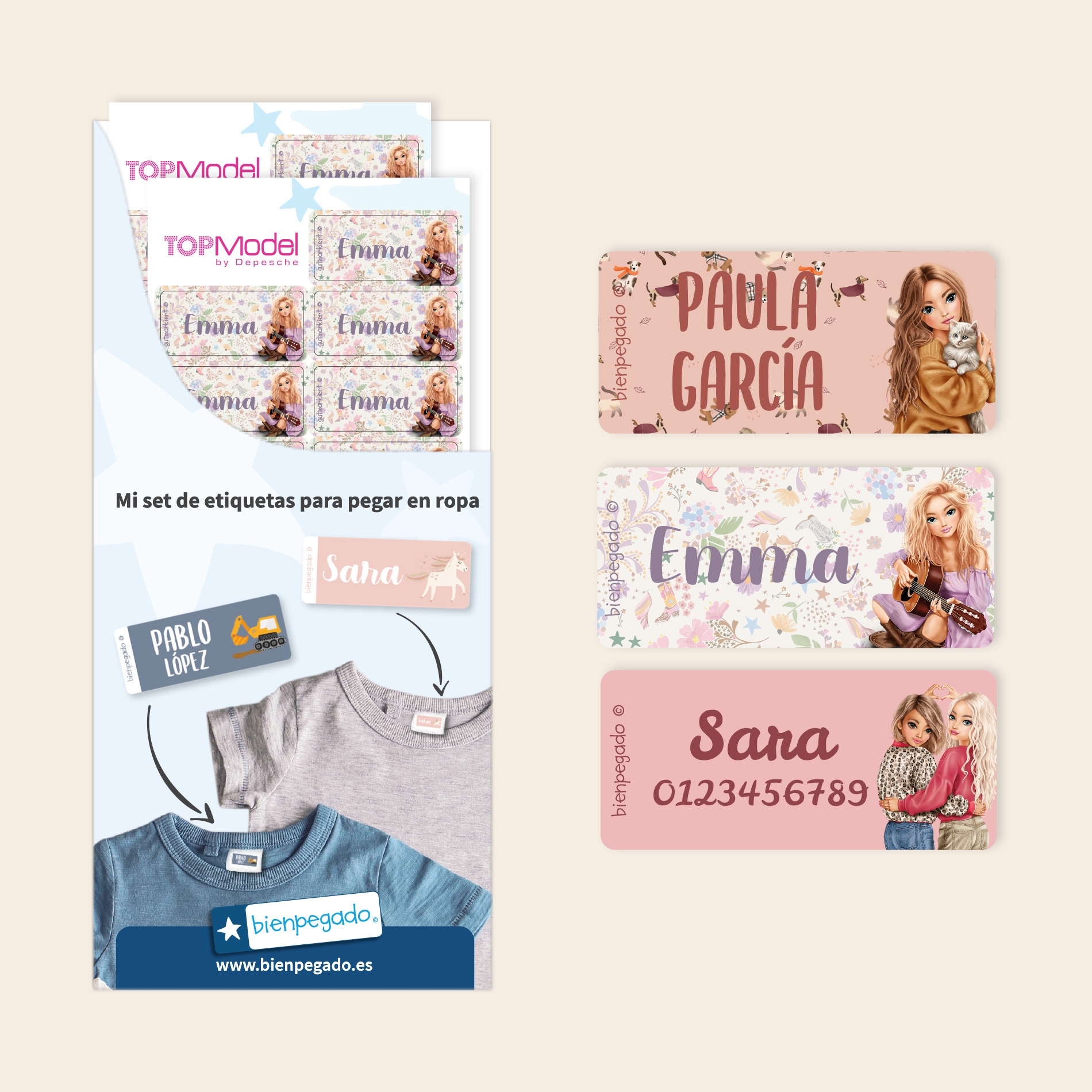 Etiquetas para ropa TOPModel