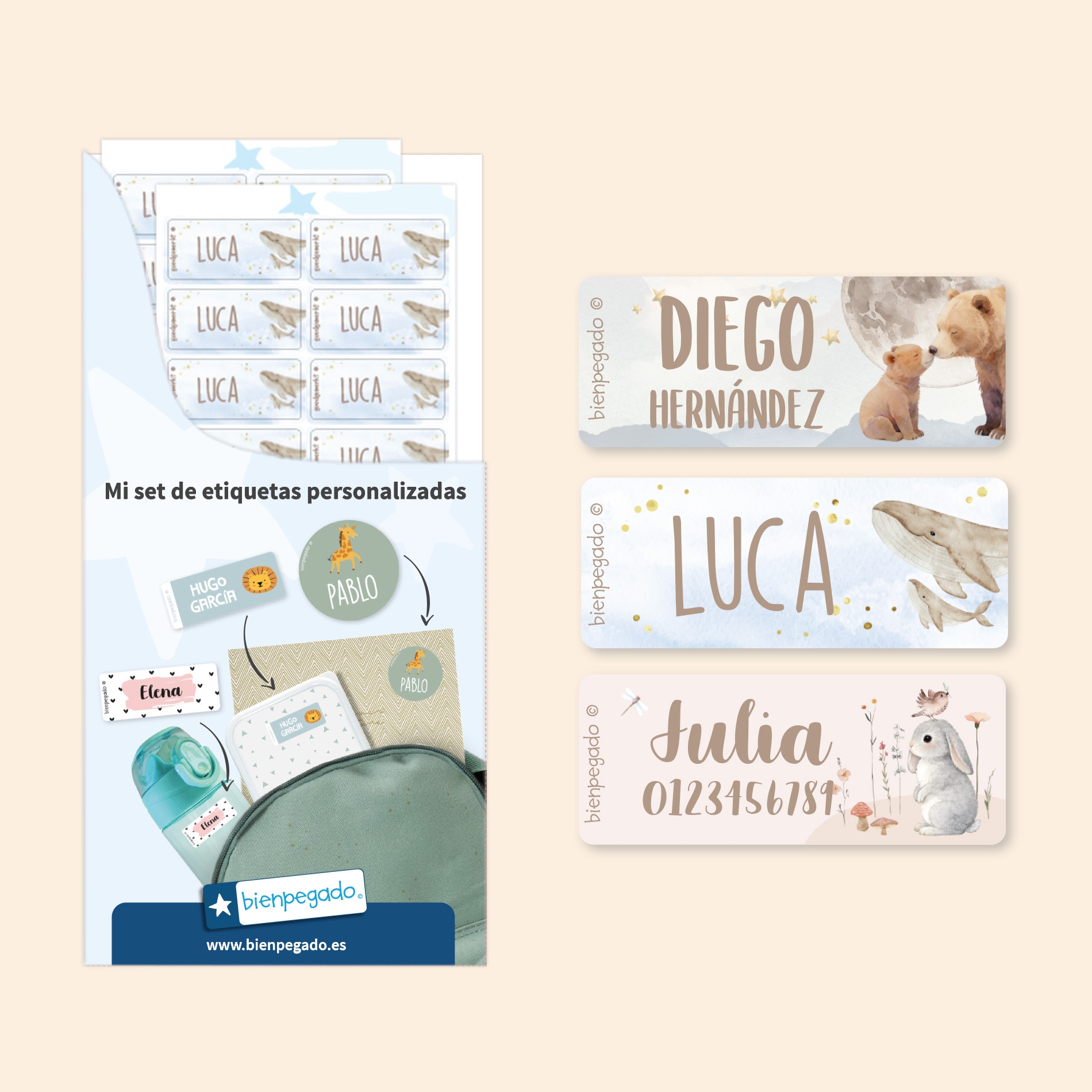 Etiquetas para ropa Acuarela