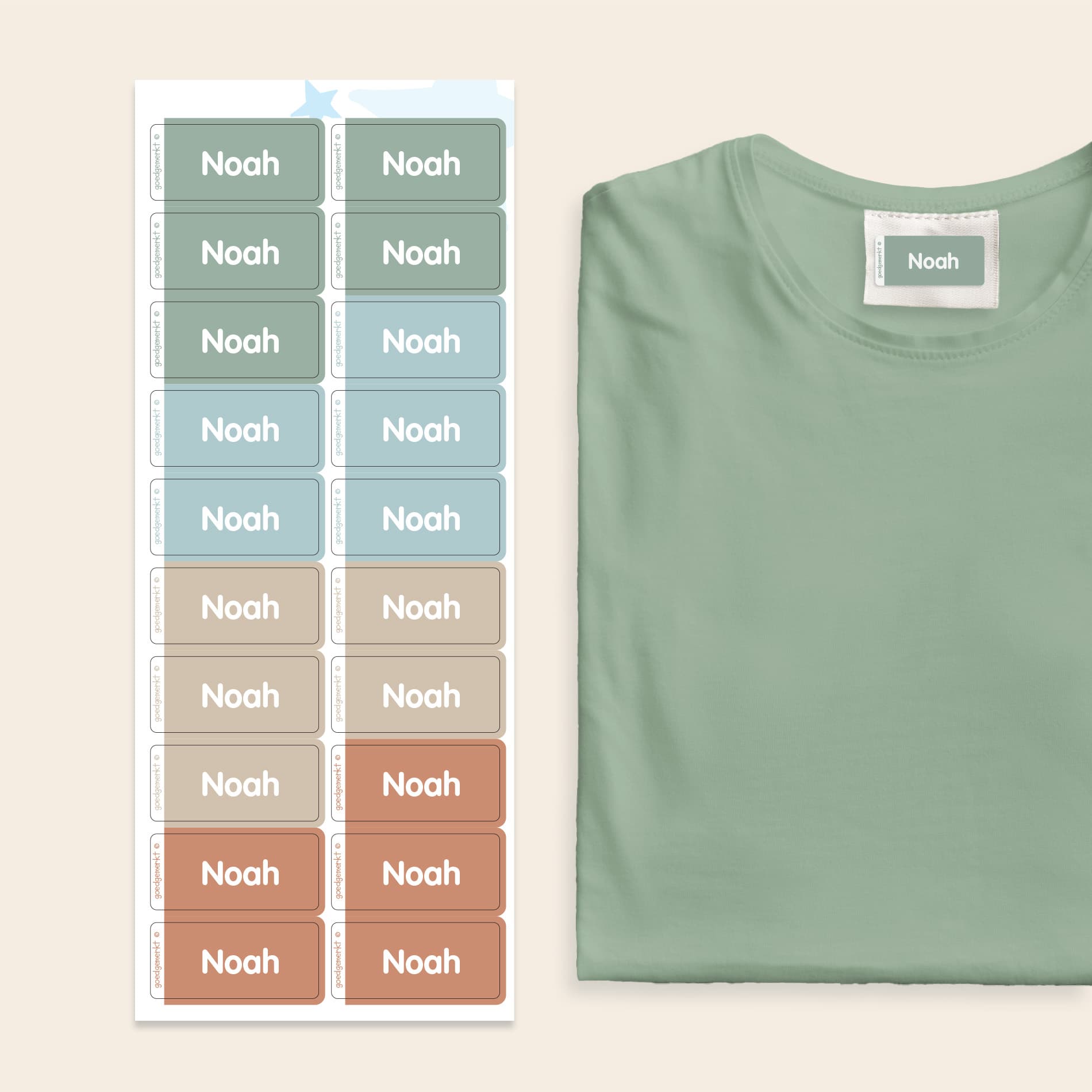 Etiquetas para ropa autoadhesivas – Multicolor