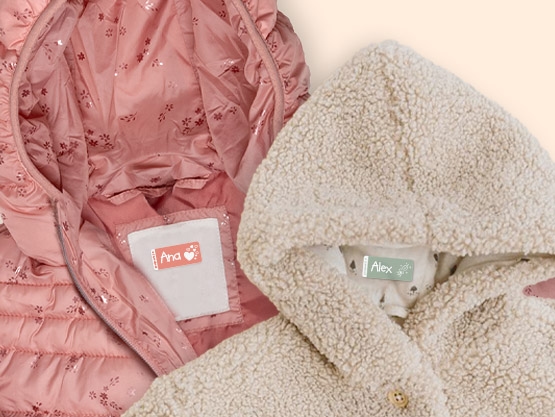 Etiquetas para ropa autoadhesivas