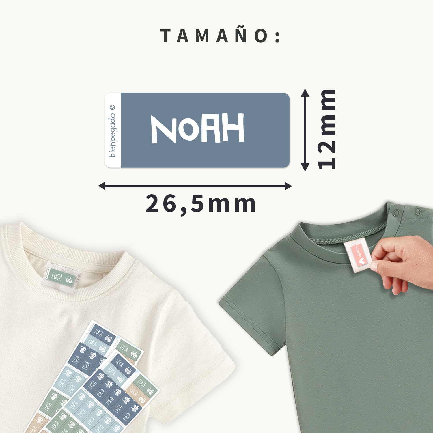 Etiquetas para ropa autoadhesivas – Multicolor