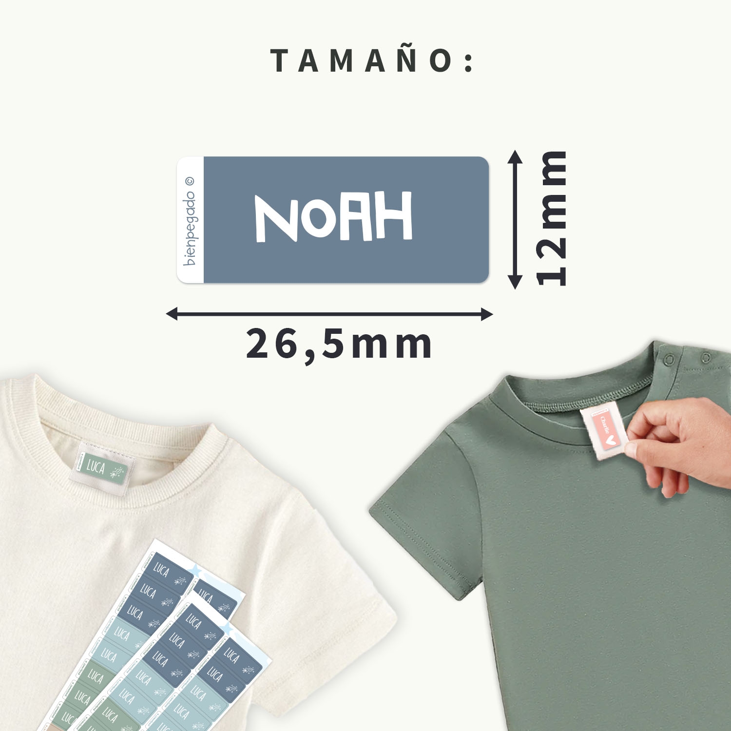 Etiquetas para ropa autoadhesivas – Multicolor