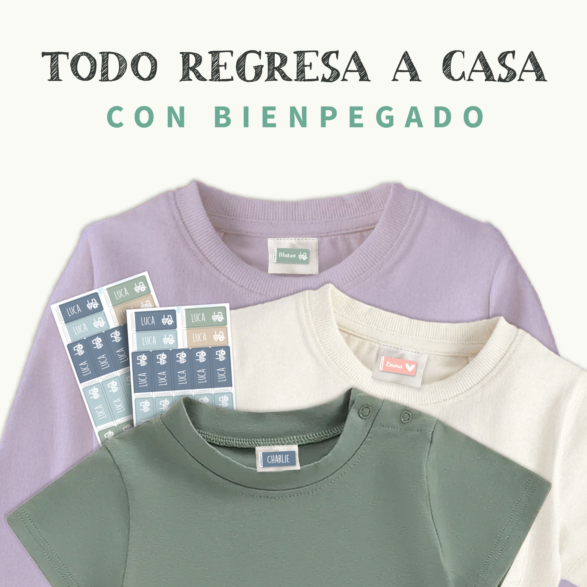 Etiquetas para ropa autoadhesivas – Multicolor