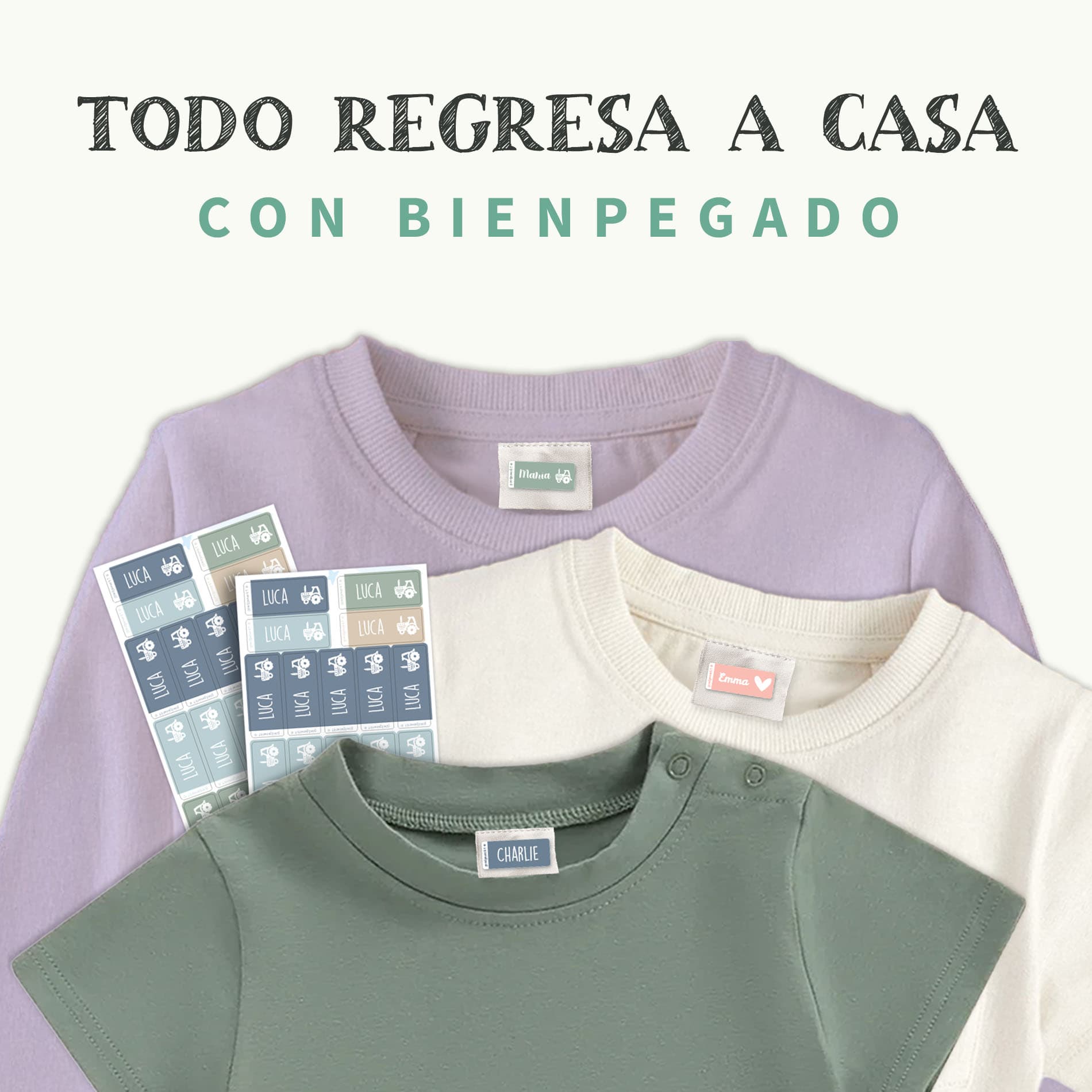 Etiquetas para ropa autoadhesivas – Multicolor