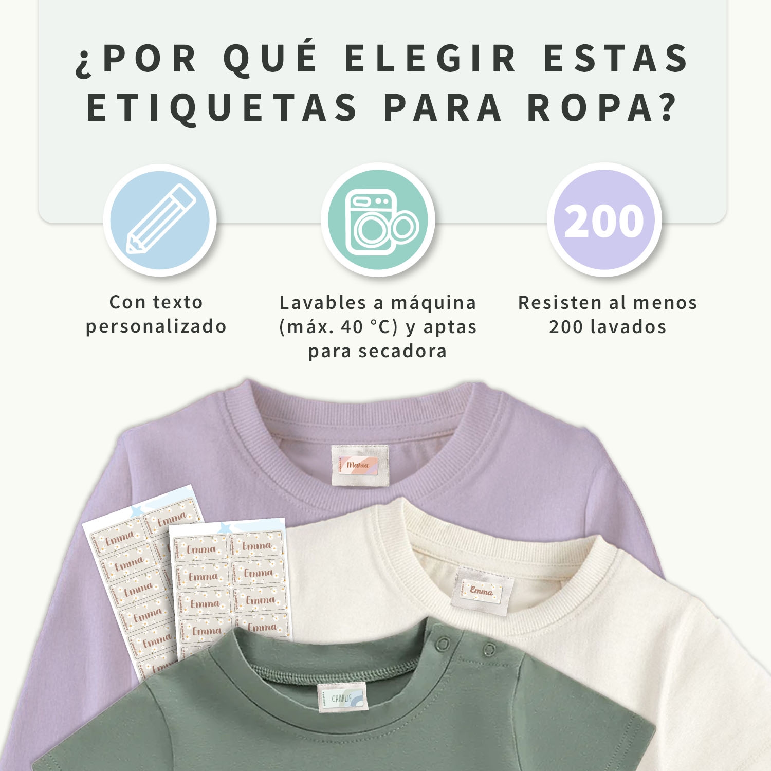 Etiquetas para ropa con diseño
