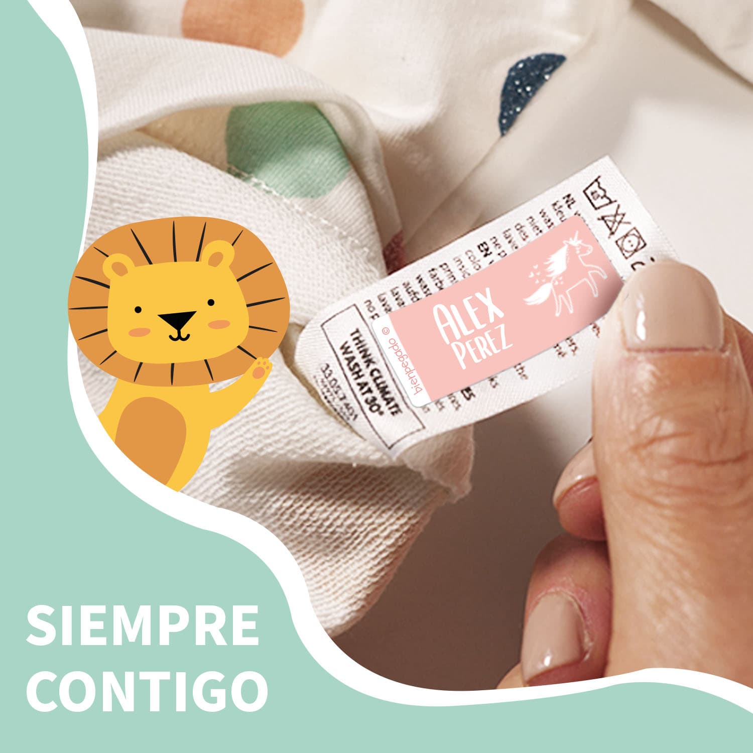 Etiquetas para ropa autoadhesivas – Un solo color