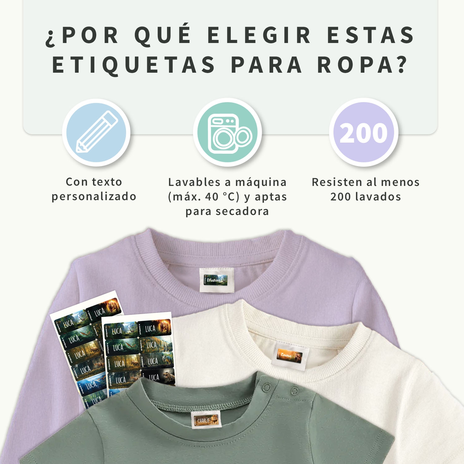 Etiquetas para ropa Mundo Real