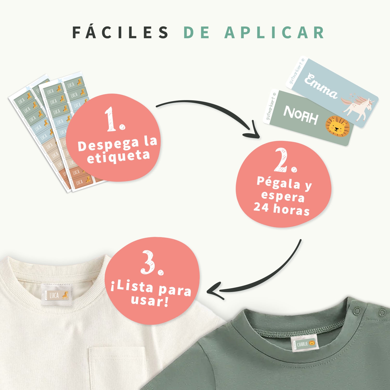 Etiquetas para ropa con tema