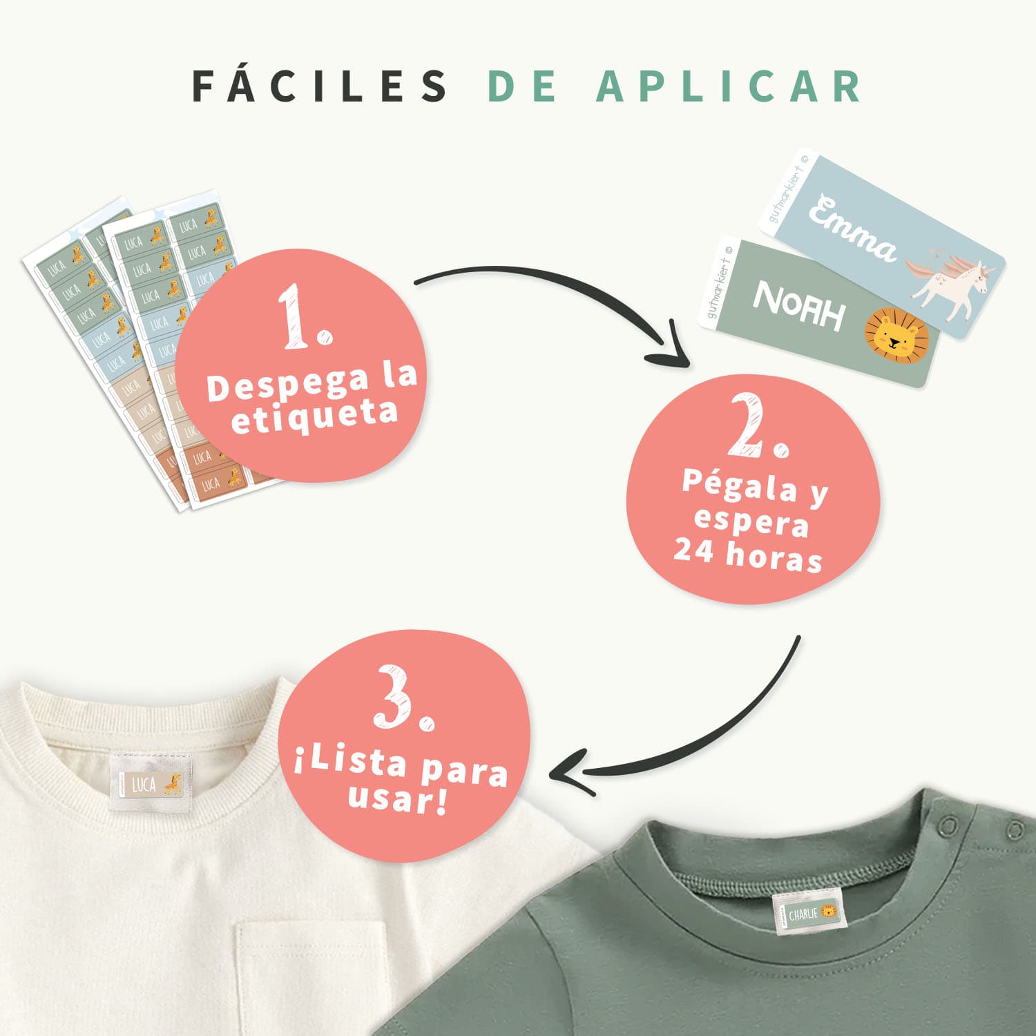 Etiquetas para ropa con tema