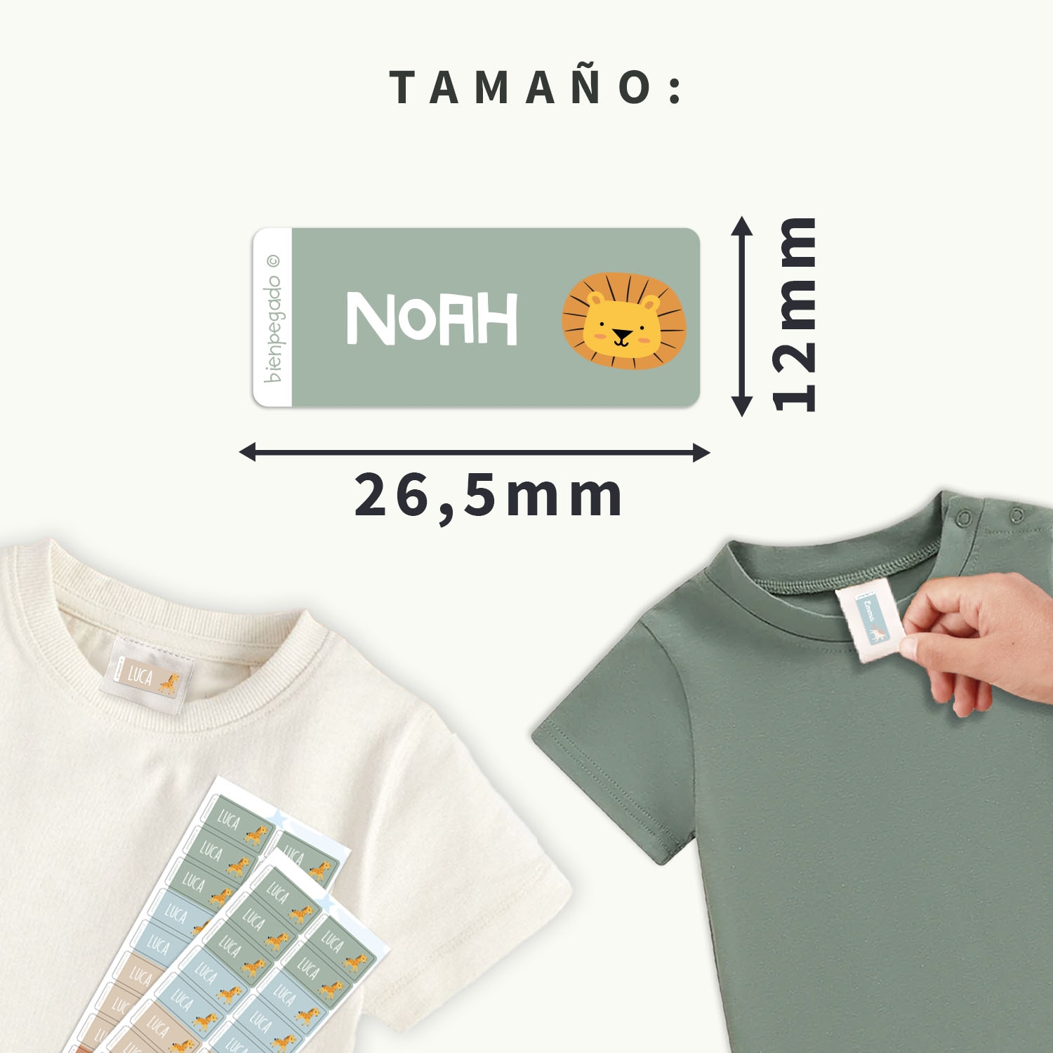 Etiquetas para ropa con tema