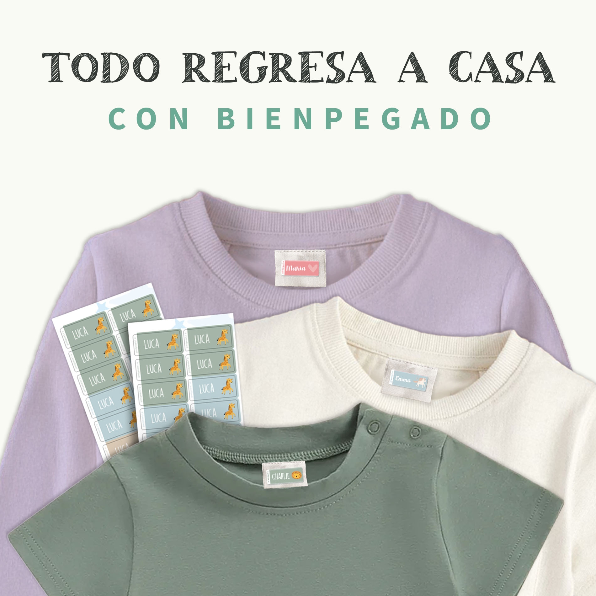 Etiquetas para ropa con tema