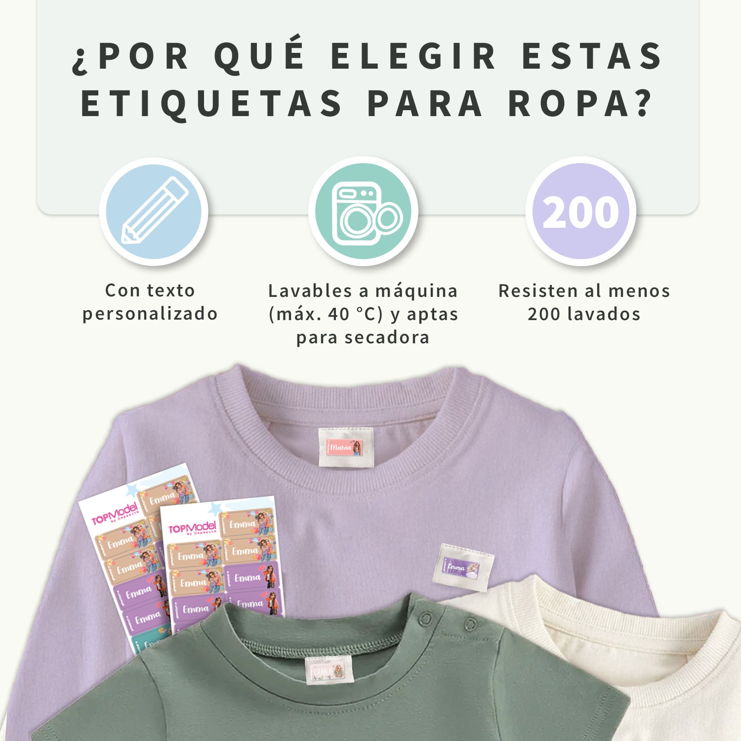 Etiquetas para ropa TOPModel