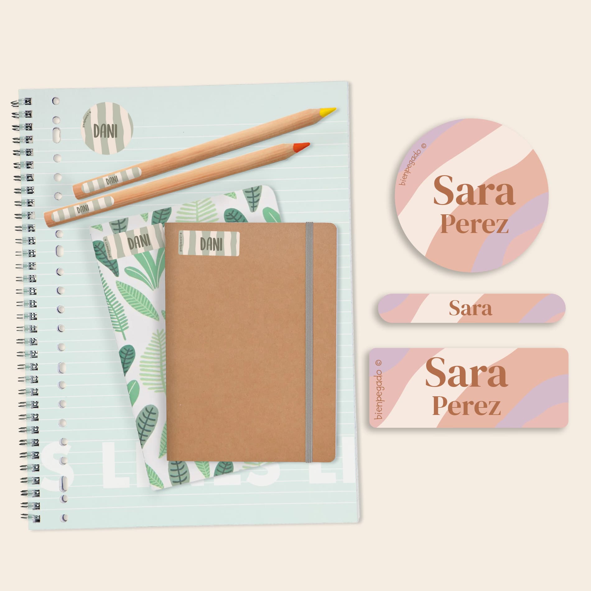 Kit de etiquetas personalizadas con diseño