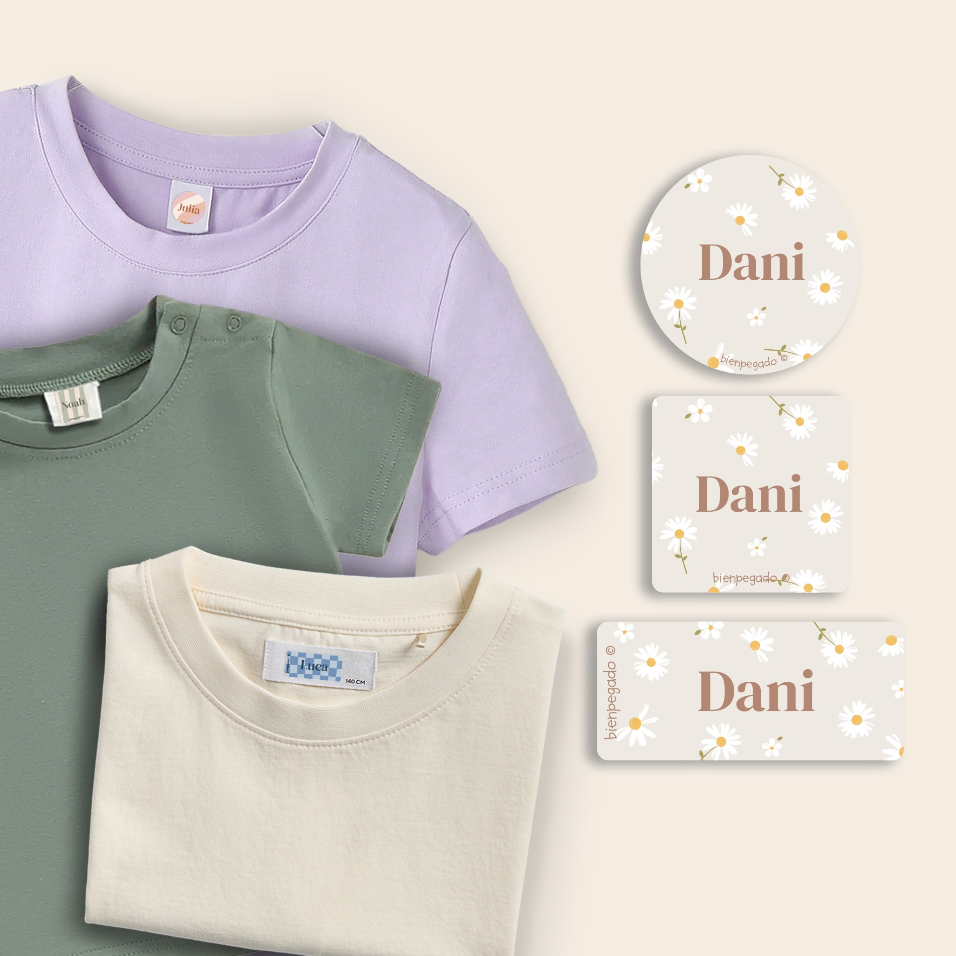 Kit de etiquetas para ropa con diseño