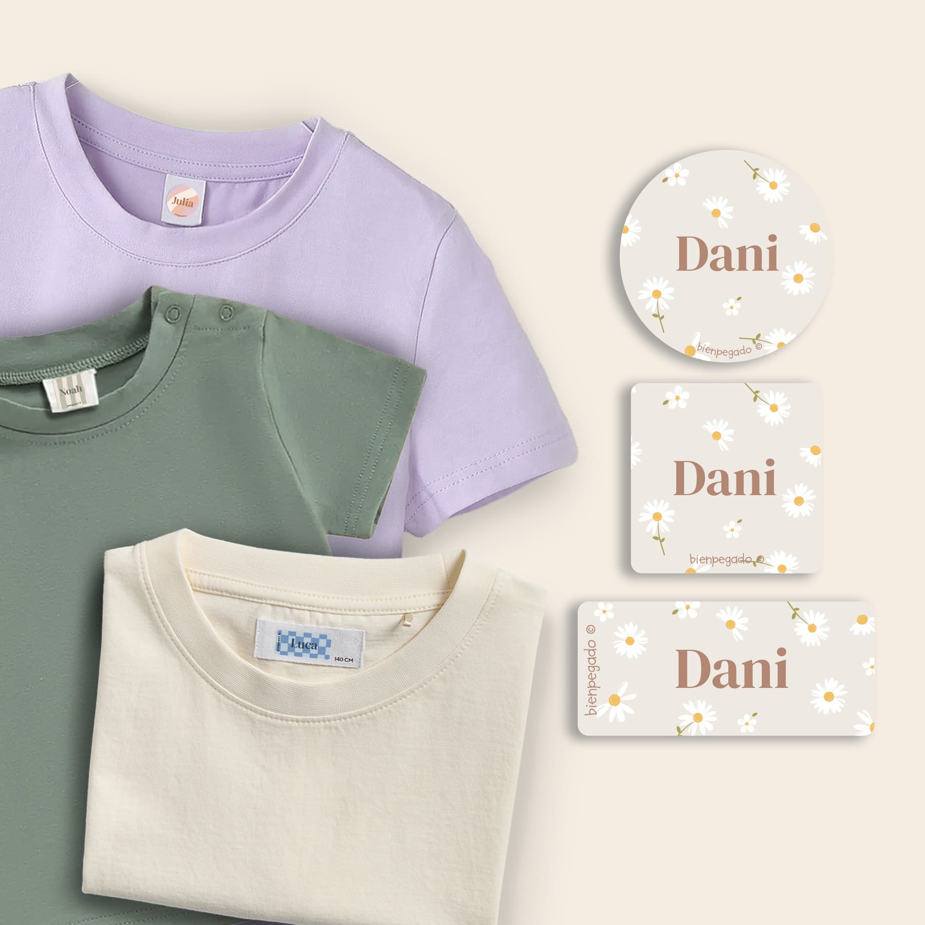 Kit de etiquetas para ropa con diseño