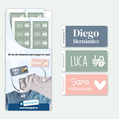 Etiquetas para ropa autoadhesivas