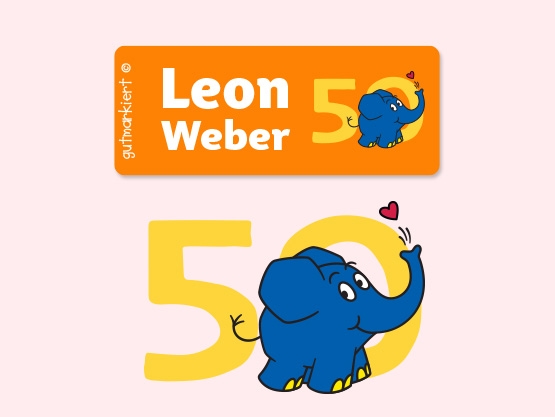 Elefant Kleine Namensaufkleber