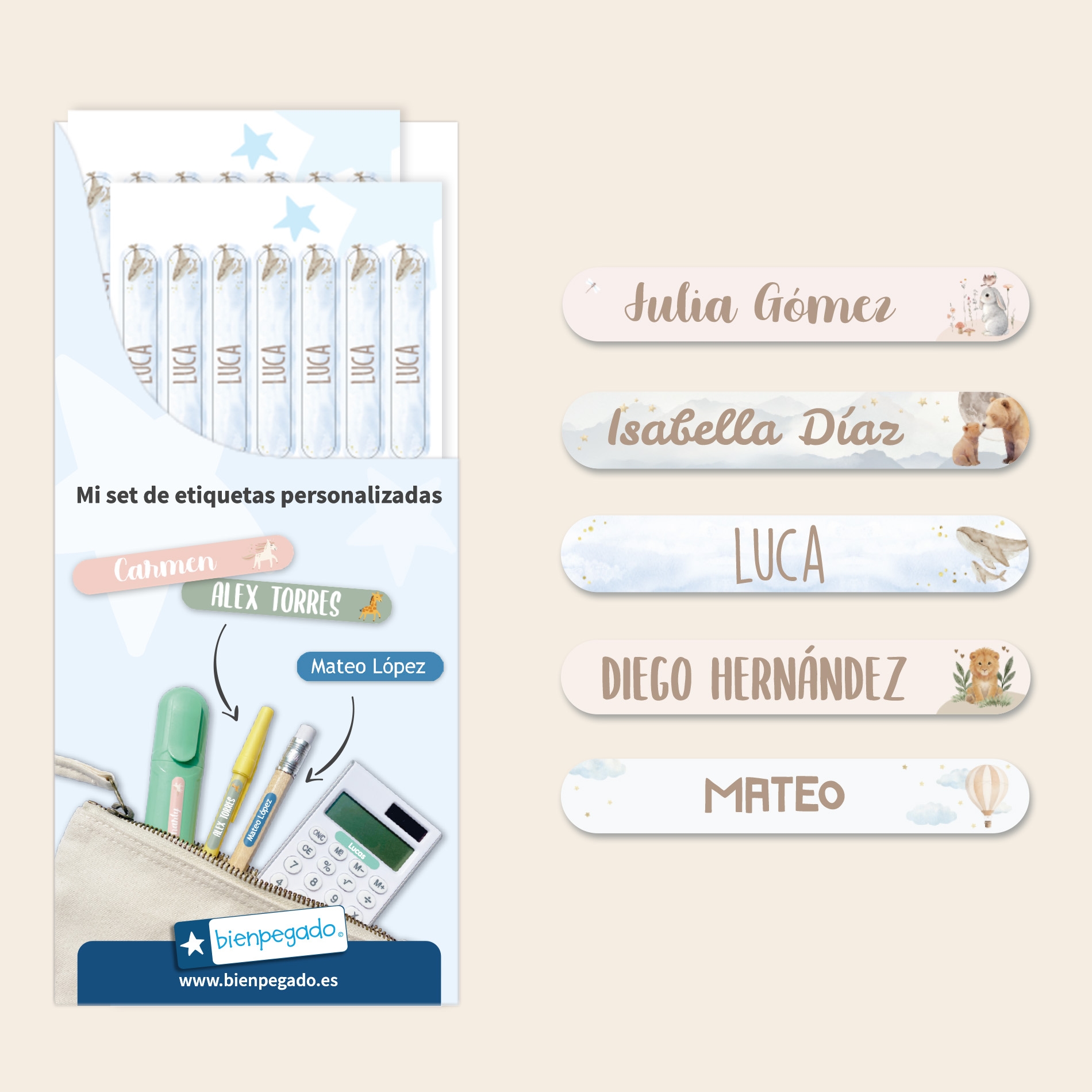 Mini etiquetas Acuarela