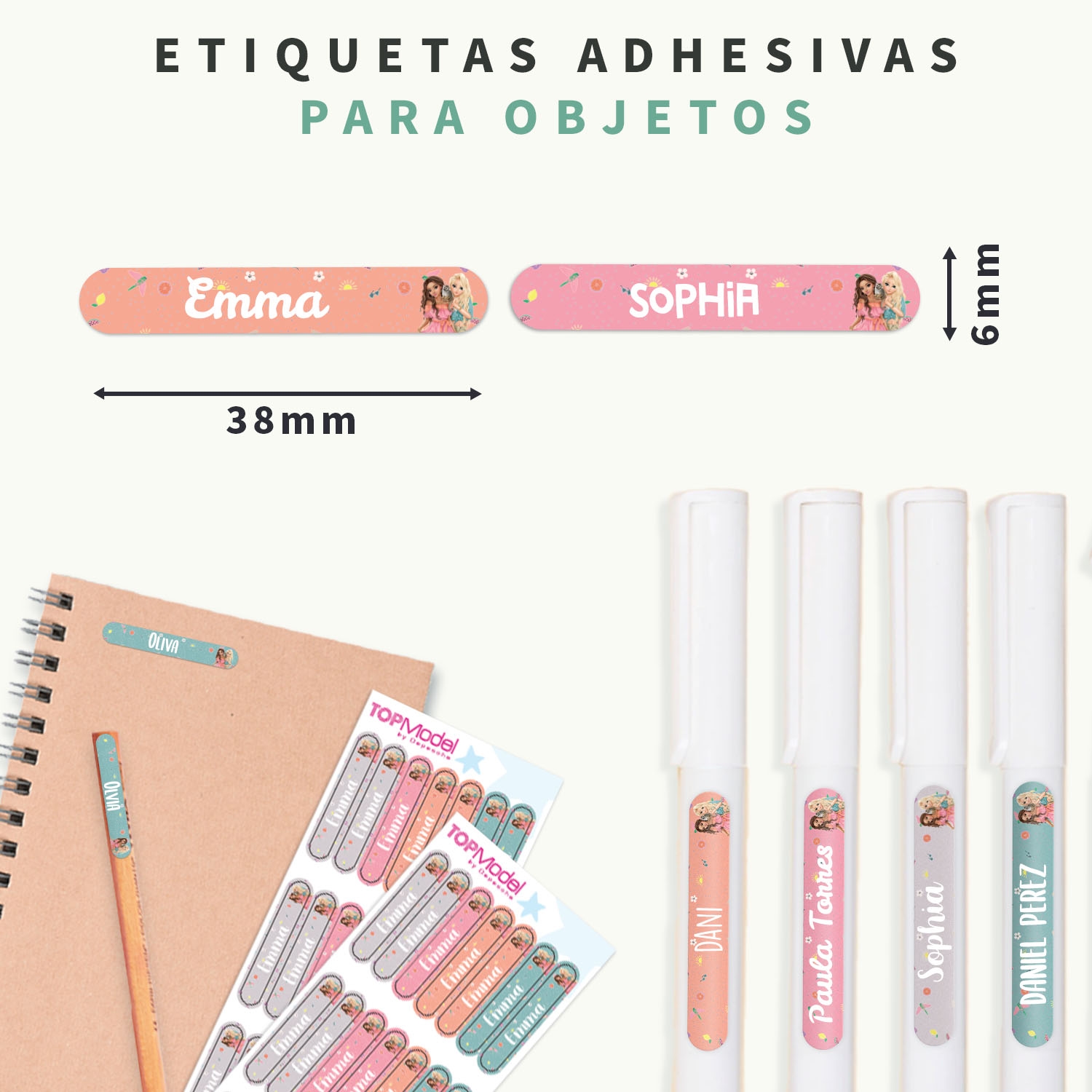 Mini etiquetas TOPModel