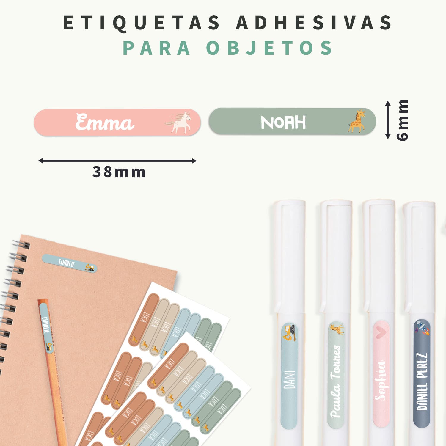 Mini etiquetas con tema