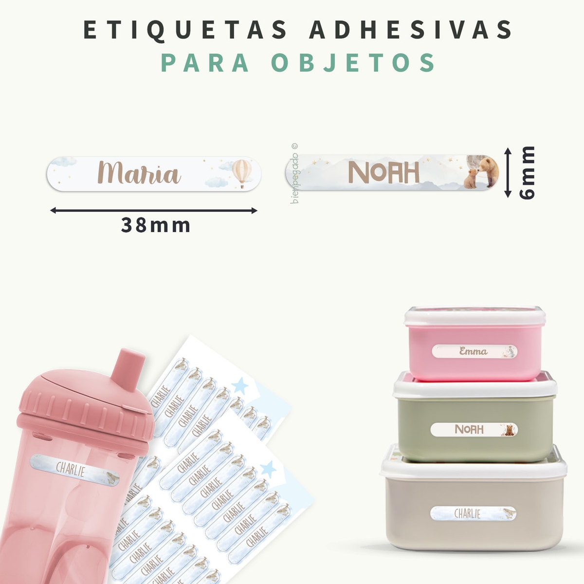 Mini etiquetas Acuarela