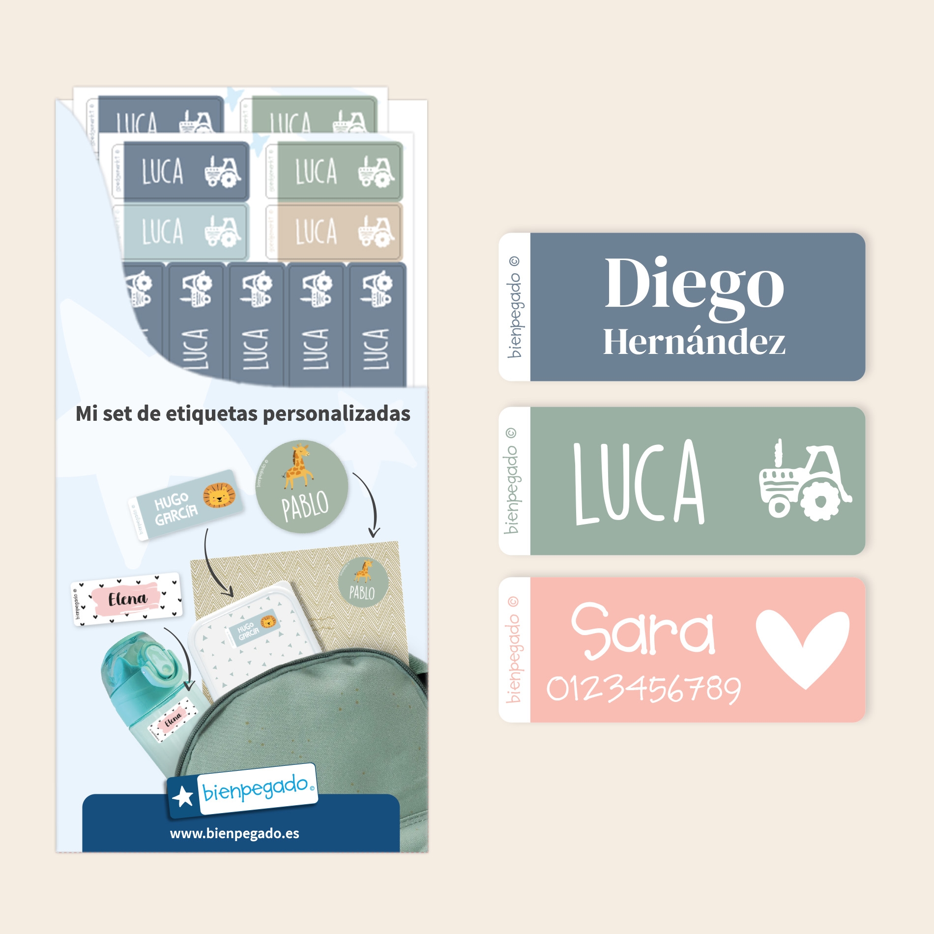Etiquetas adhesivas personalizadas pequeñas – Multicolor