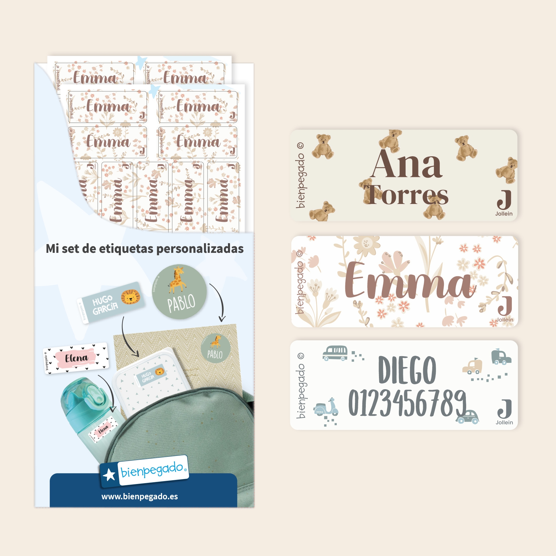 Etiquetas personalizadas Jollein pequeñas