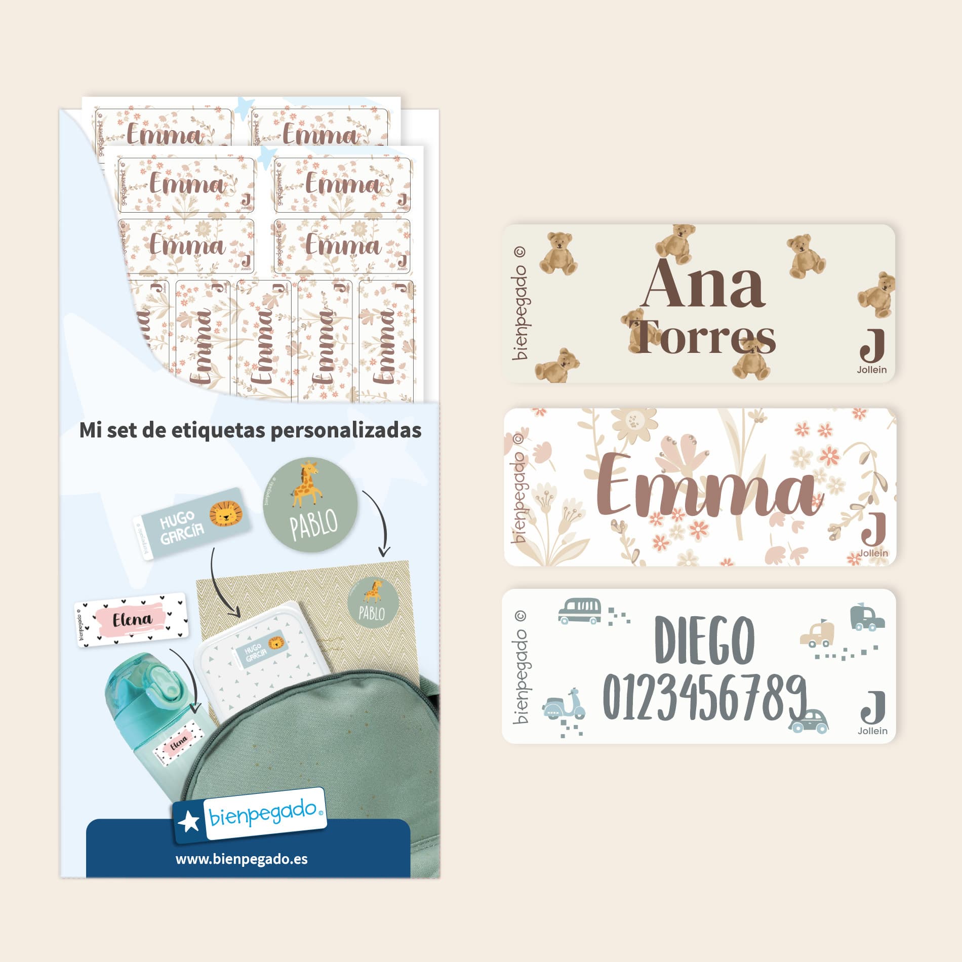 Etiquetas personalizadas Jollein pequeñas