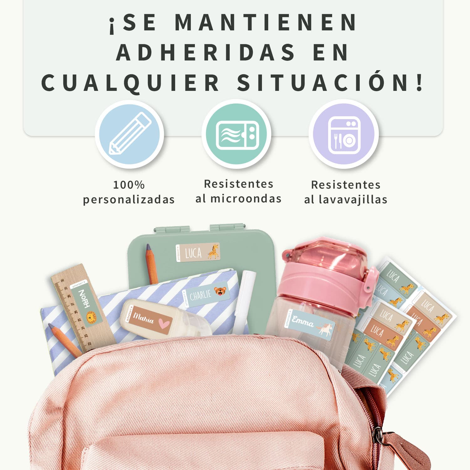 Etiquetas personalizadas con tema pequeñas