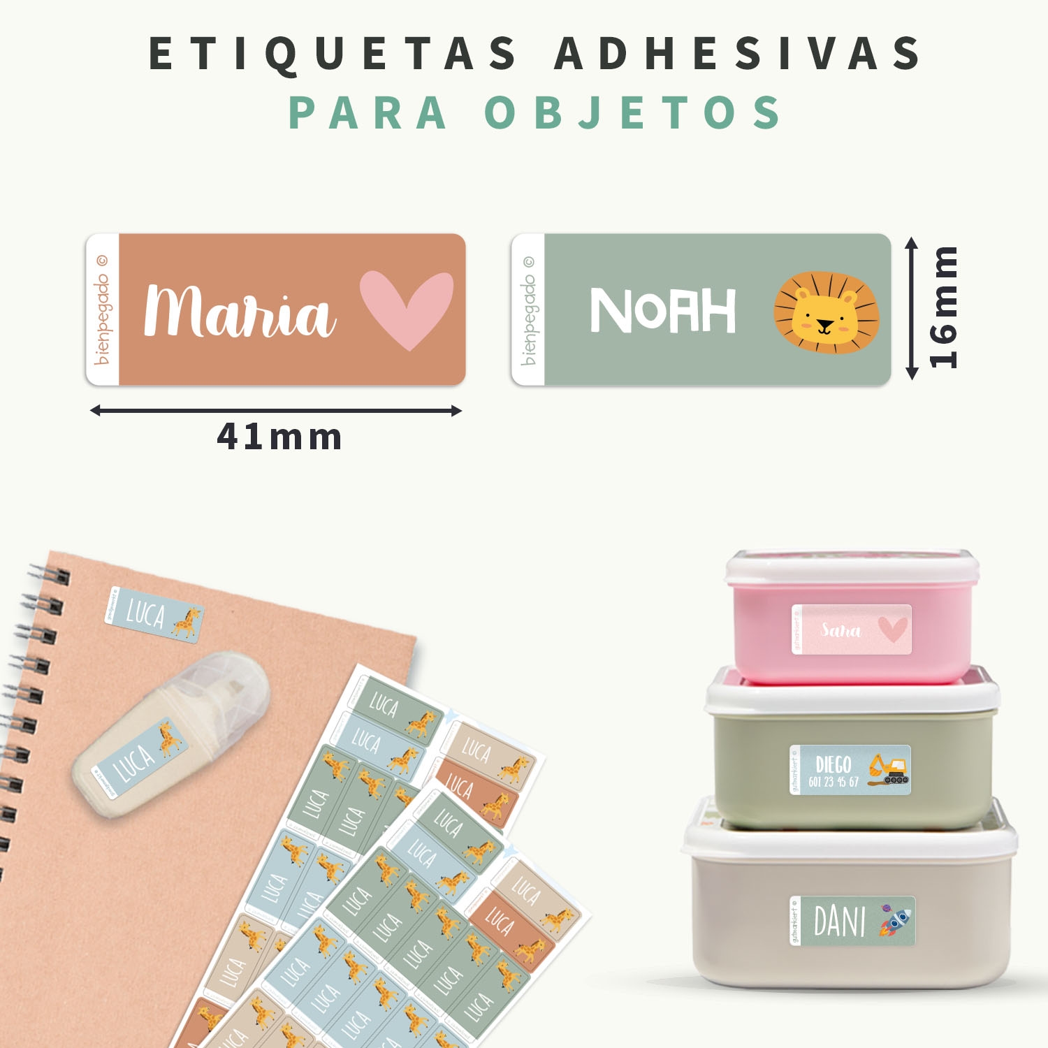 Etiquetas personalizadas con tema pequeñas