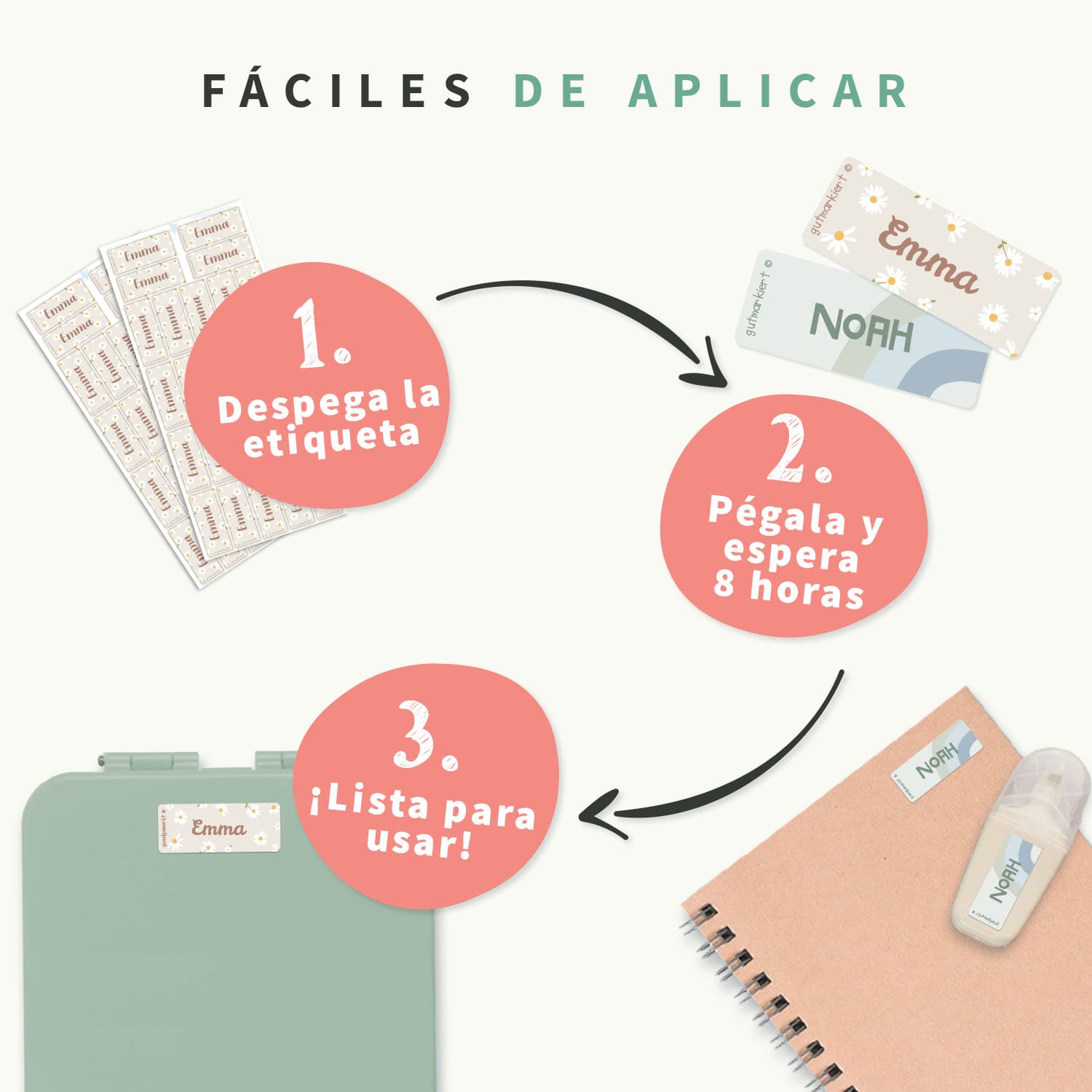 Etiquetas personalizadas con diseño pequeñas
