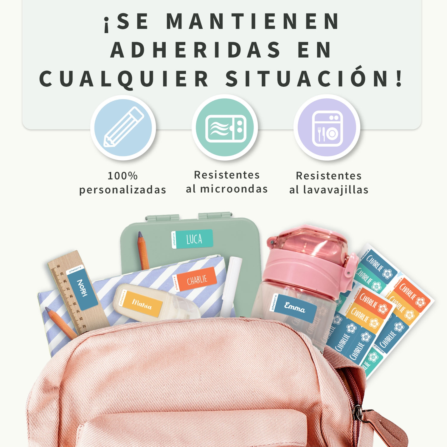 Etiquetas adhesivas personalizadas pequeñas – Multicolor