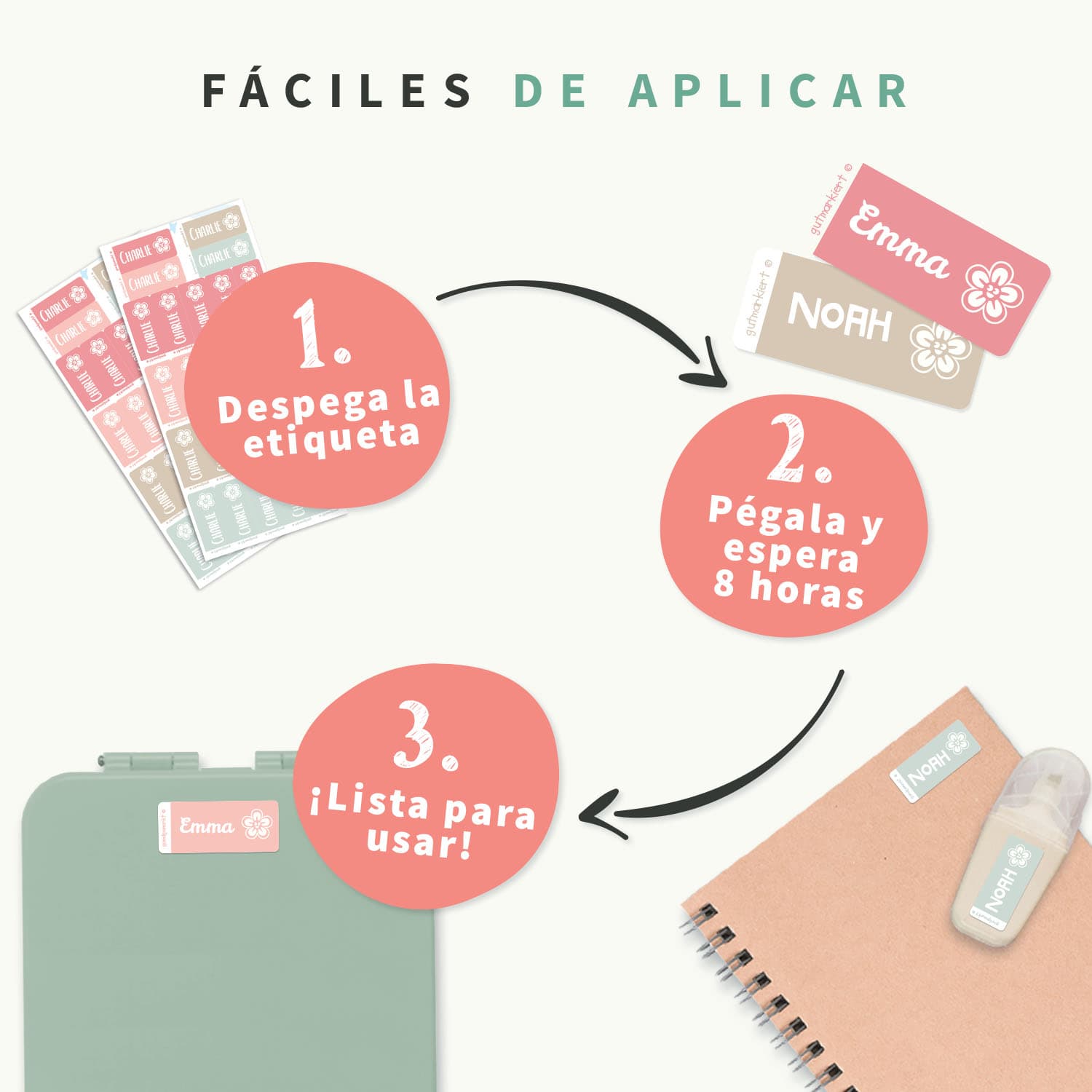 Etiquetas adhesivas personalizadas pequeñas – Multicolor