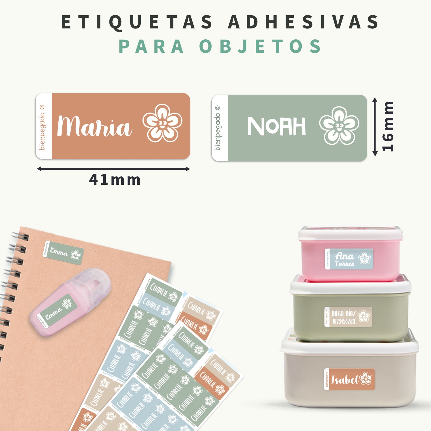 Etiquetas adhesivas personalizadas pequeñas – Multicolor