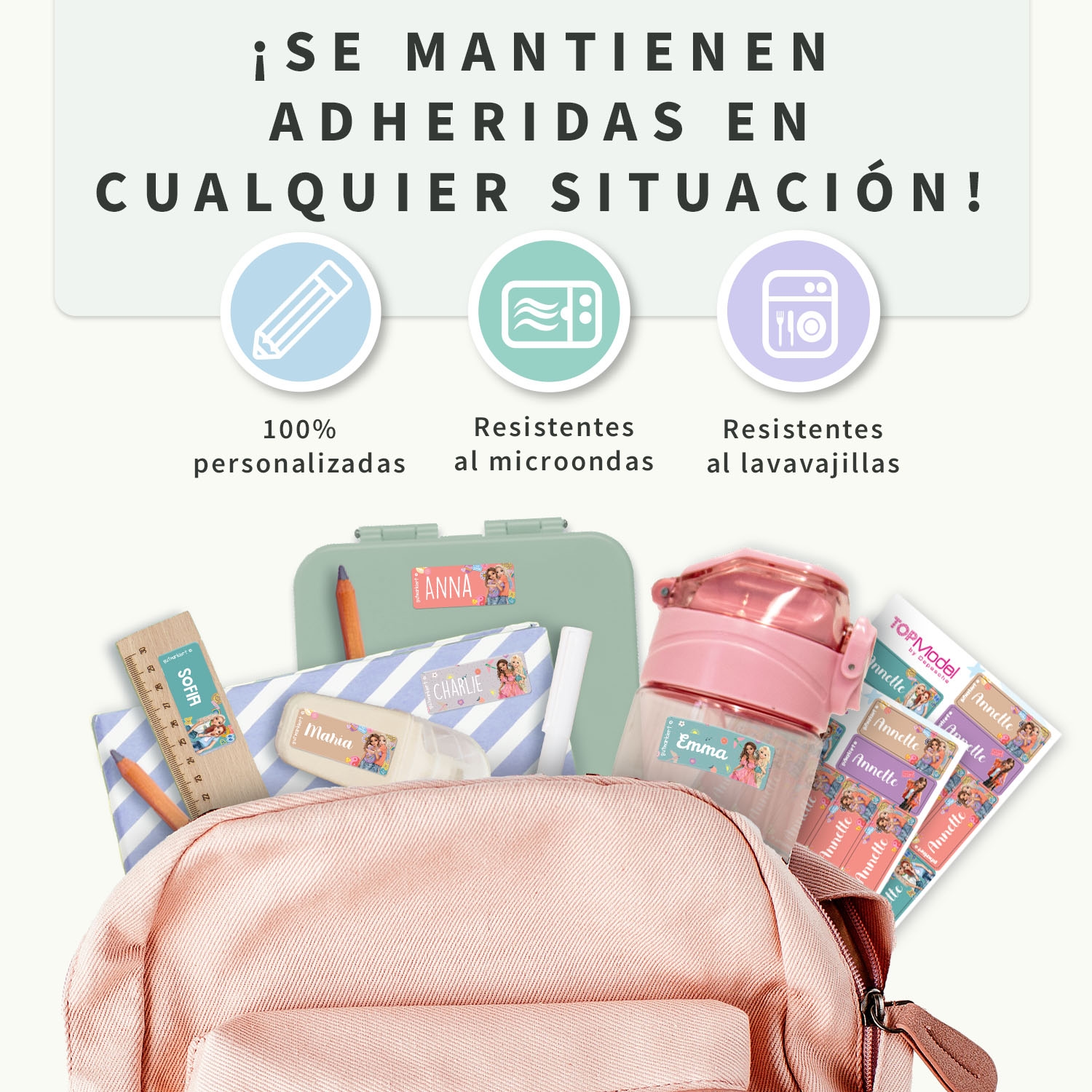 Etiquetas personalizadas TOPModel pequeñas