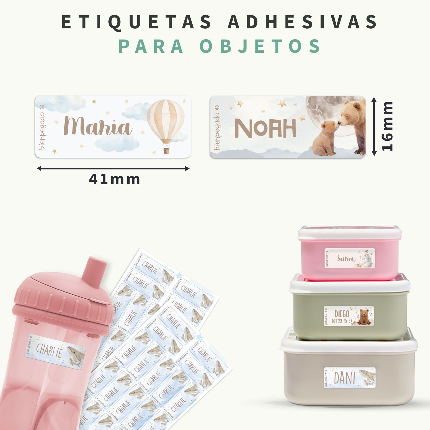 Etiquetas personalizadas Acuarela pequeñas
