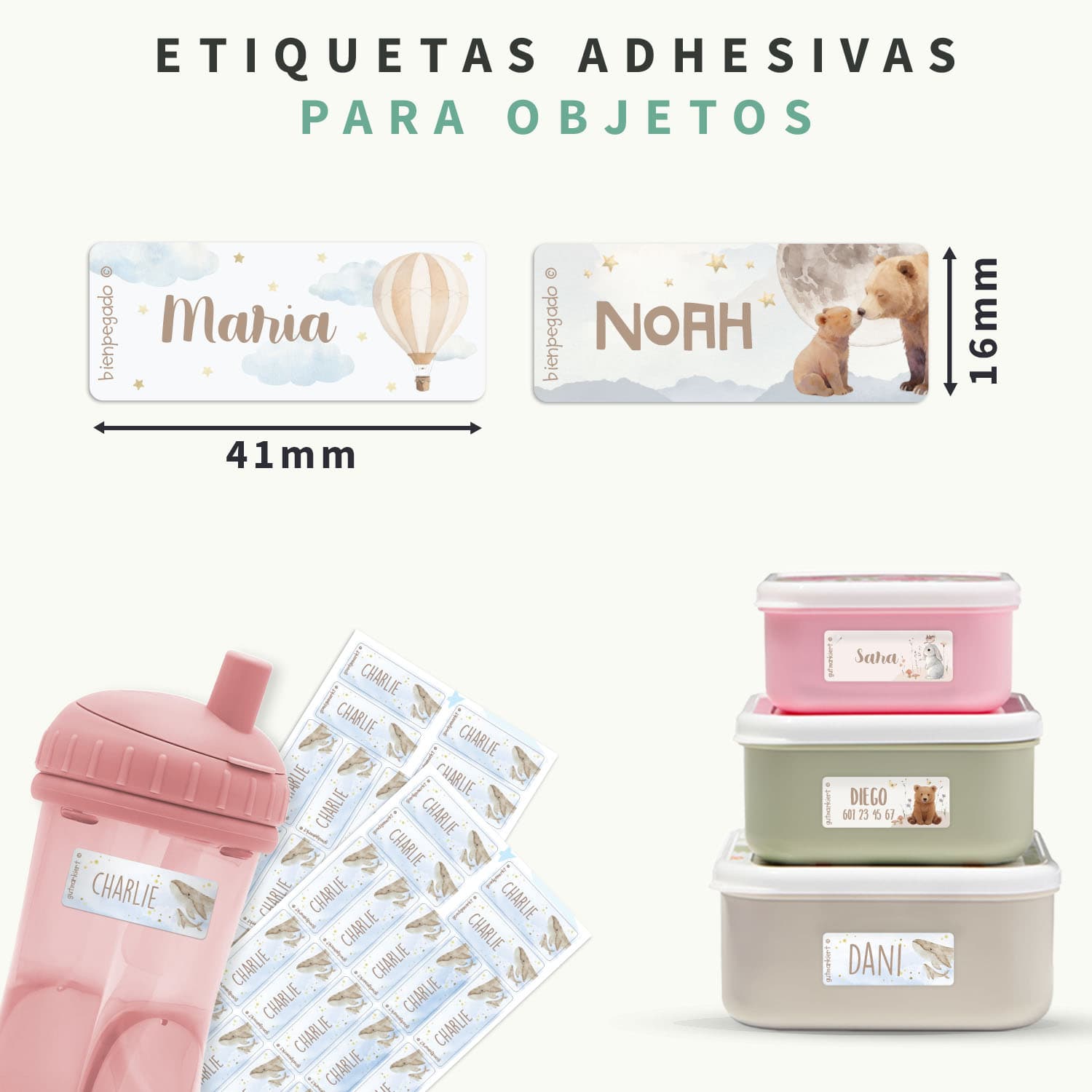 Etiquetas personalizadas Acuarela pequeñas