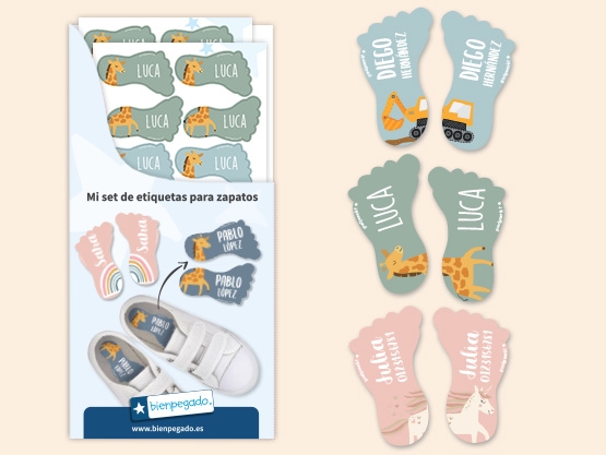 Etiquetas personalizadas para zapatos