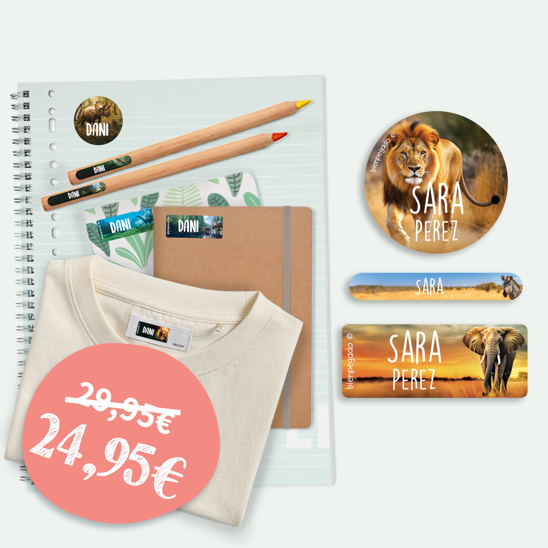 Kit combinado de etiquetas Mundo Real