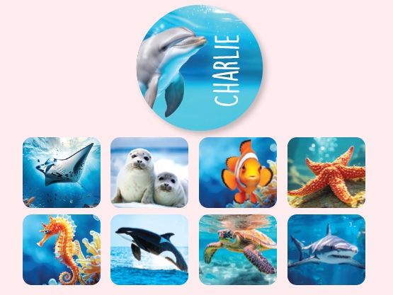 Etiquetas personalizadas redondas Mundo Real