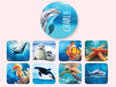 Etiquetas personalizadas redondas Mundo Real