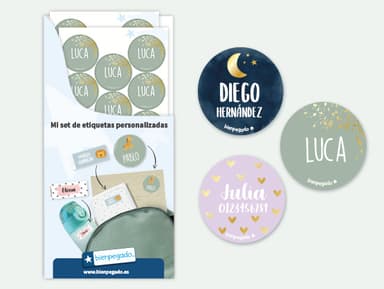 Etiquetas redondas personalizadas con impresión dorado