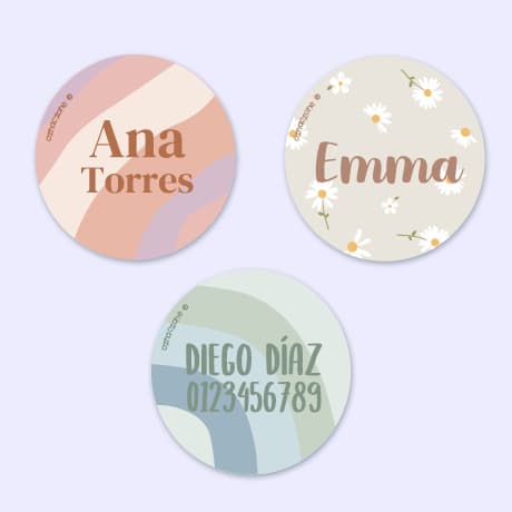 Etiquetas personalizadas redondas con diseño