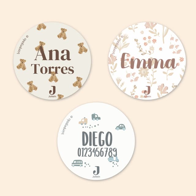Etiquetas personalizadas redondas Jollein