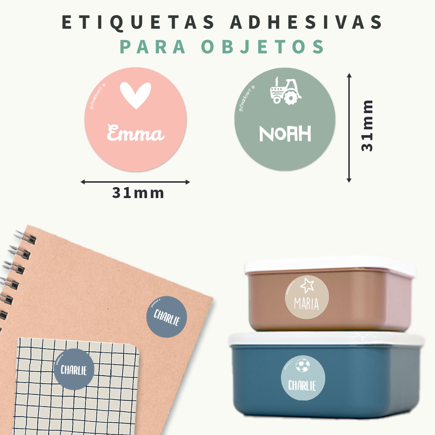 Etiquetas personalizadas redondas