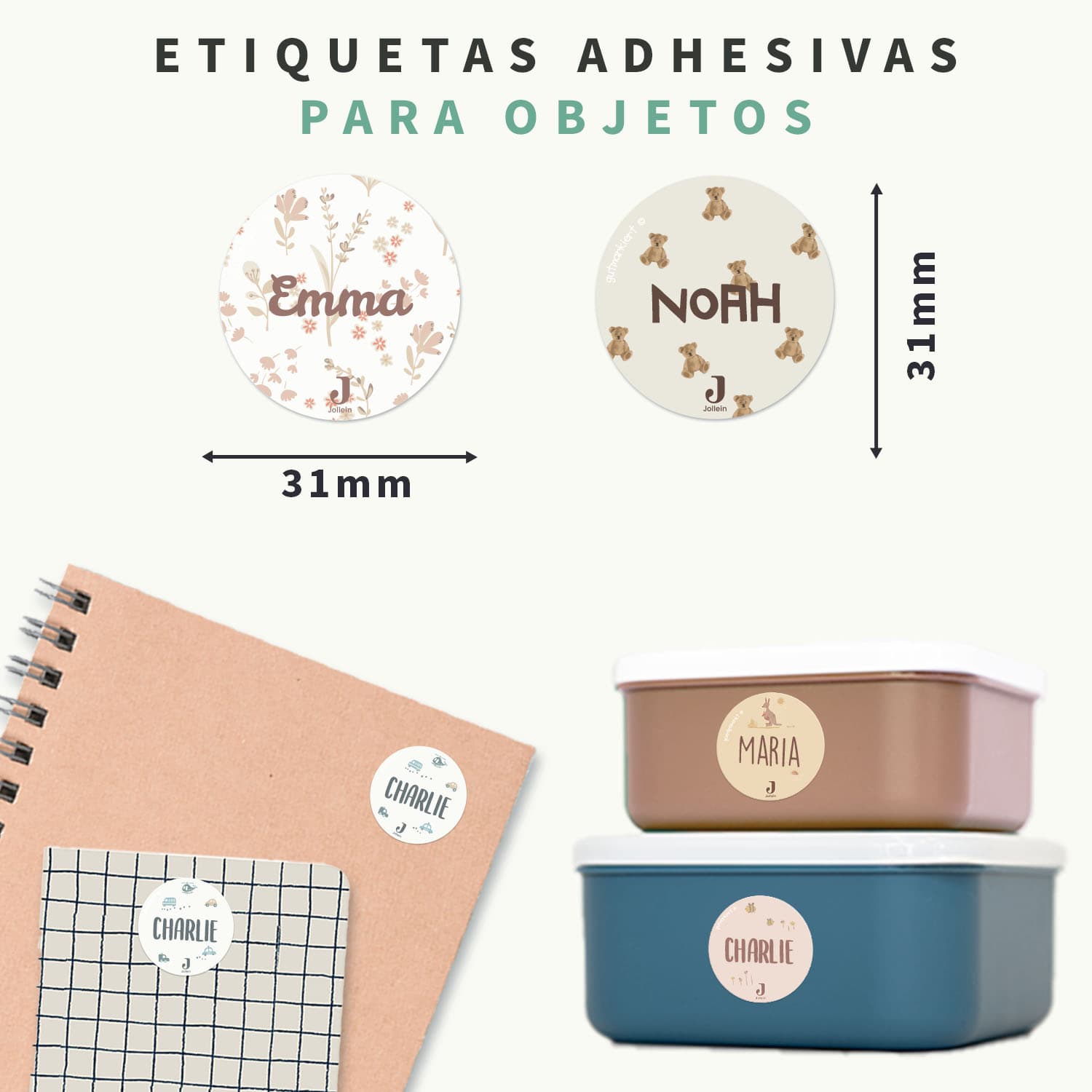 Etiquetas personalizadas redondas Jollein