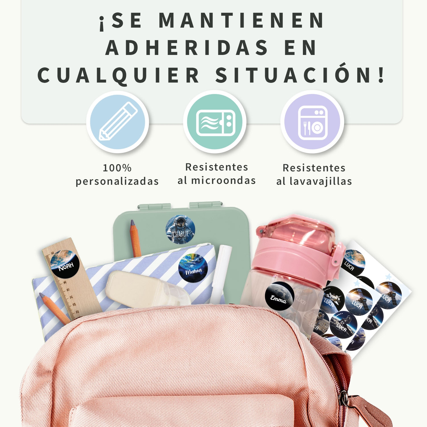 Etiquetas personalizadas redondas Mundo Real